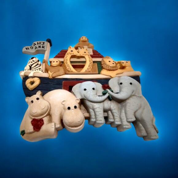 8 Pc Vintage Burwood Wall Decor Noah's Ark Monkey Zebra Giraffe Elephant Tigers - Picture 1 of 11